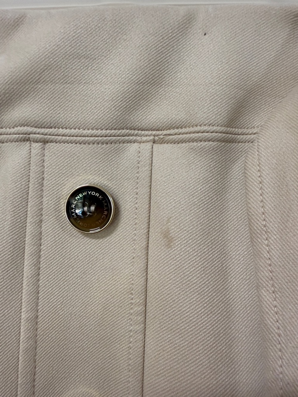 Mid-Rise Beige Button-Front Pencil Skirt with Self-Tie Detail - Picture 4 of 5